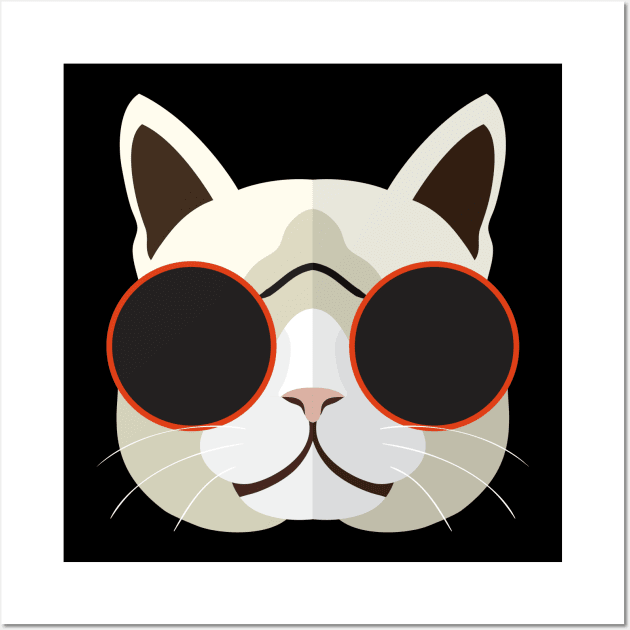 Cute Cat Face Mask Wall Art by Just Be Awesome   